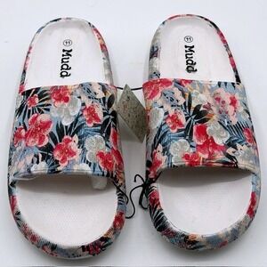 Mudd Aloha-01LP Womens Floral Slide Sandals Size 11 Blue Pink Tropical‎ Summer